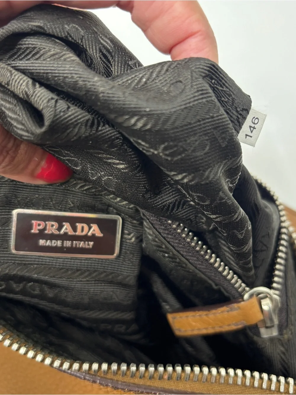 Prada Y2K Camel Brown vitello daino Bag